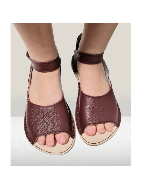 Sandales barefoot extra flexible bordo