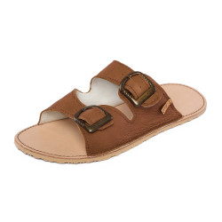 Double buckle sandals brown