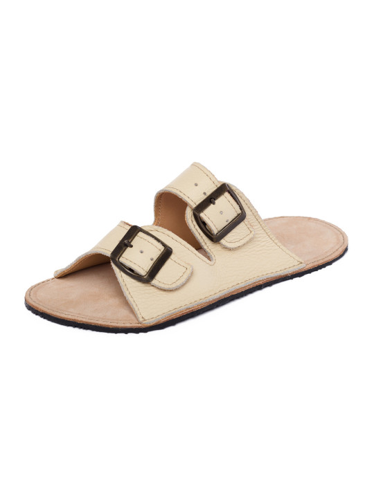 sandales barefoot cuir été femme homme double boucles