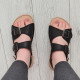 Double buckle sandals black