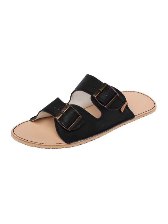 sandales barefoot cuir été femme homme double boucles