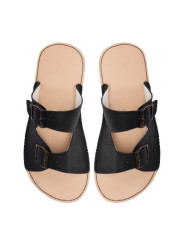 sandales barefoot cuir été femme homme double boucles