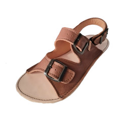 Triple buckle sandals brown