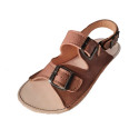 Triple buckle sandals caramel