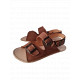 Triple buckle sandals brown