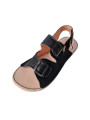 Adjustable three-buckle barefoot leather sandals men women