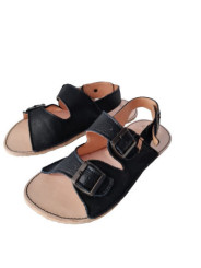 Adjustable three-buckle barefoot leather sandals men women