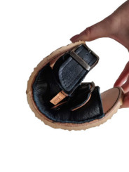 sandales barefoot cuir été femme homme double boucles