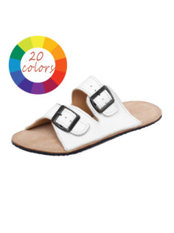 barefoot sandals leather summer woman man double buckles