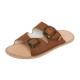 Double buckle sandals brown