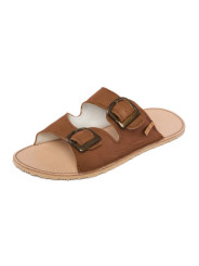 barefoot sandals leather summer woman man double buckles