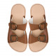 Double buckle sandals brown