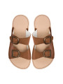 barefoot sandals leather summer woman man double buckles