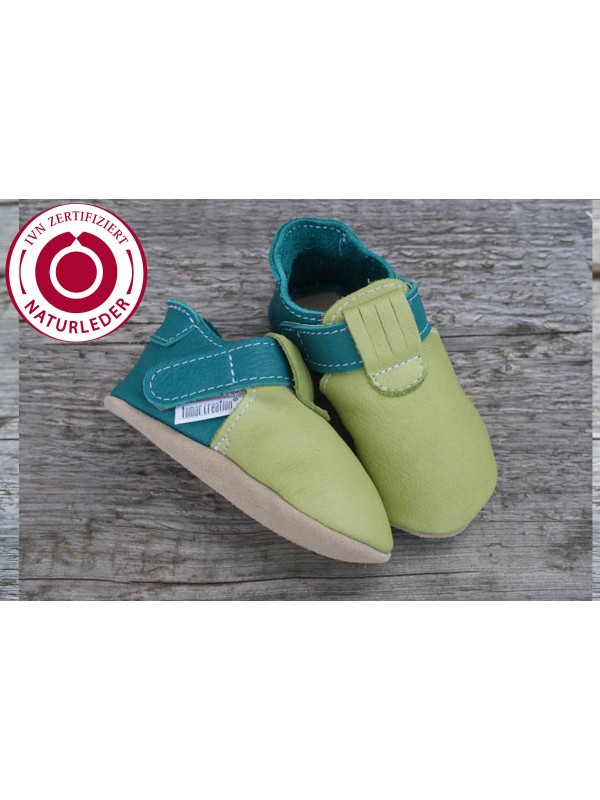 Organic Zippy slippers - pisello/karibik