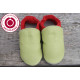 Organic leather slippers - green