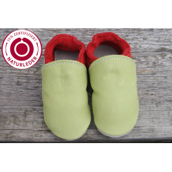 Organic leather slippers - green