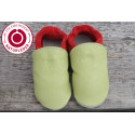 Organic leather slippers - green