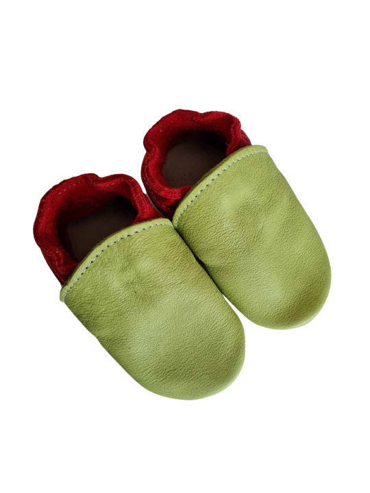 Chaussons cuir bio - green