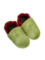 Organic leather slippers - green
