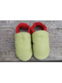 Organic leather slippers - green