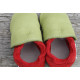 Organic leather slippers - green