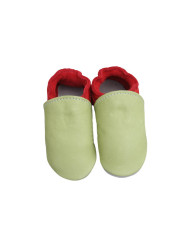 Organic leather slippers - green
