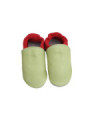 Organic leather slippers - green
