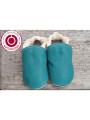 Organic leather slippers - blue