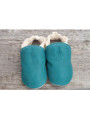 Organic leather slippers - blue