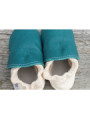 Organic leather slippers - blue