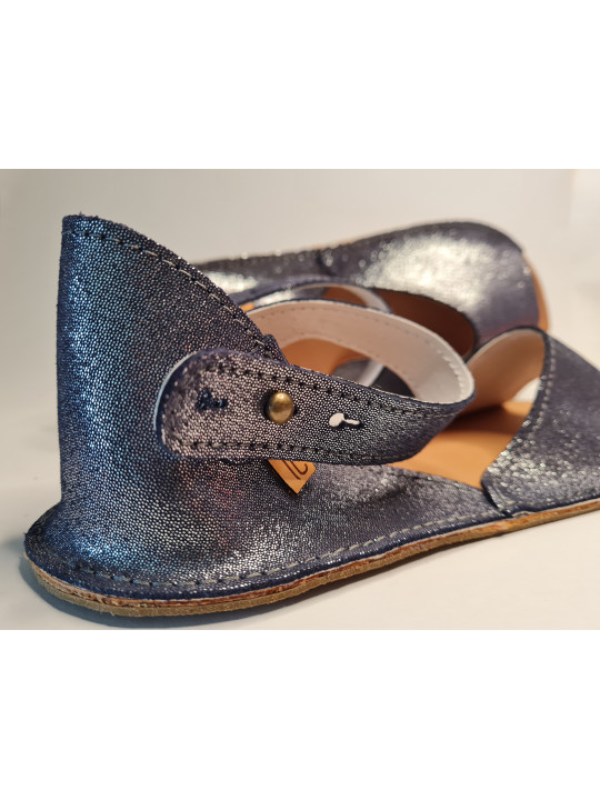 Sandales barefoot bleu pailleté
