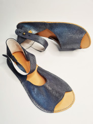 Sandales barefoot bleu pailleté