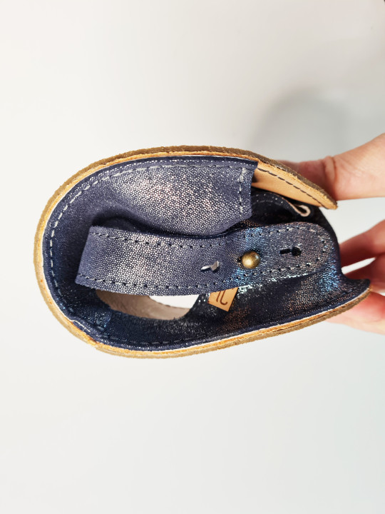 Sandales barefoot bleu pailleté