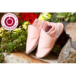 Bio kožené papuče - Baby rosa