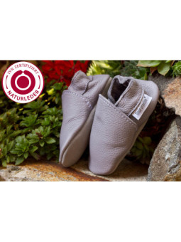 Organic leather slippers - olifant