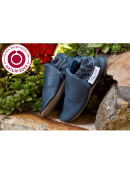 Chaussons cuir bio - Tobagoblau