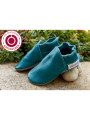 Organic leather slippers - baby blue