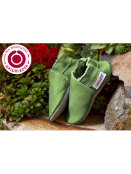 Organic leather slippers - grasshoper