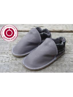 Organic leather shoes gray and black