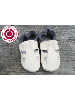 Organic leather summer slippers Combine your colors