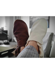 Chaussons été cuir bio blue