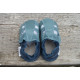 Organic leather summer slippers bue