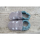 Organic leather summer slippers grey