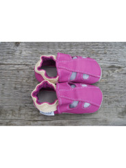 Chaussons été cuir bio pink