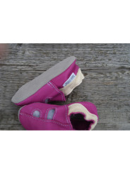Organic leather summer slippers pink