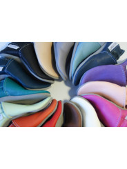 Organic leather summer slippers pink