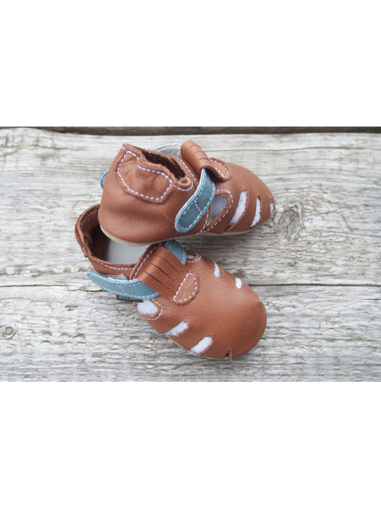 Zippy été cuir bio brown