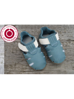 Organic Zippy summer slippers blue