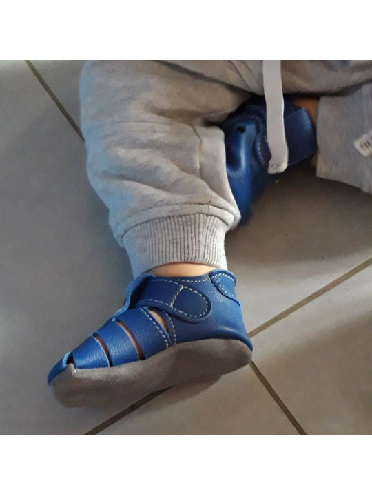 Zippy été cuir bio blue