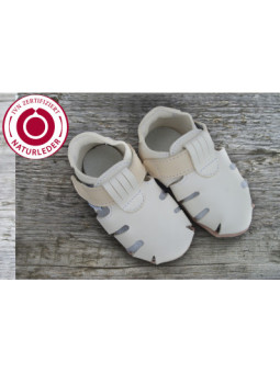 Organic Zippy summer slippers white